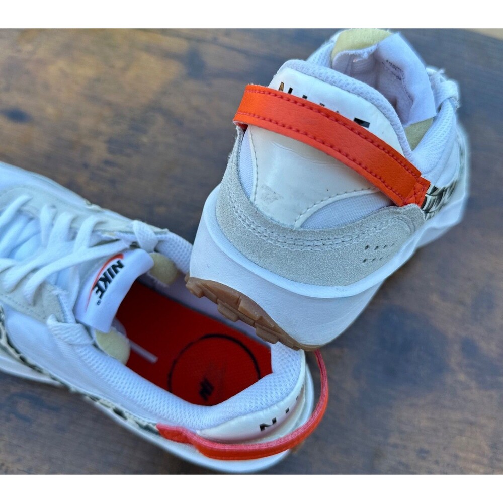 Nike Waffle One DZ5201-100 Leopard Print Swoosh White Orange Women’s 7 Shoes - Picture 15 of 16